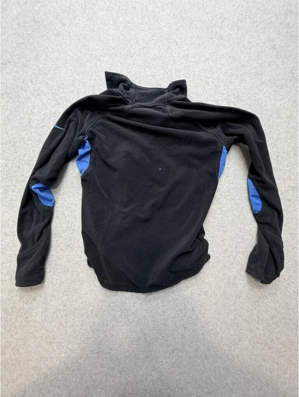 Nike Therma-Fit Quarter Zip Pullover Fleece Womens P Black Blue Long Sleeve
